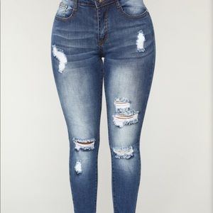 Follow The Leader Skinny Jeans - Dark Denim